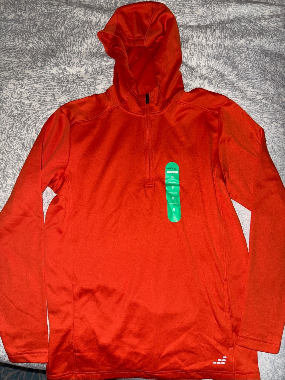 bcg Men's Bright Orange Half-Zip Hooded Pullover